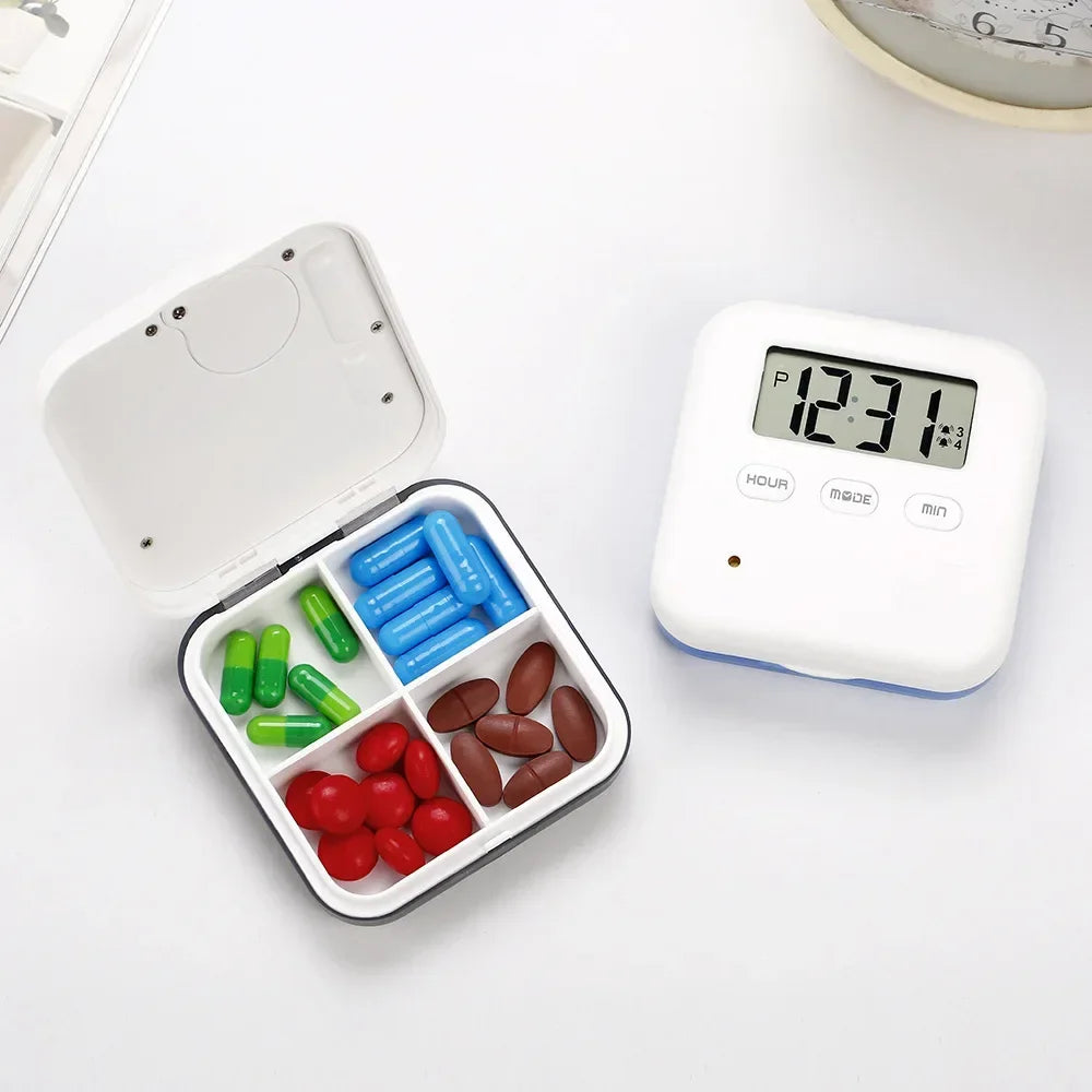 Portable Mini Pill Box Timed Reminders
