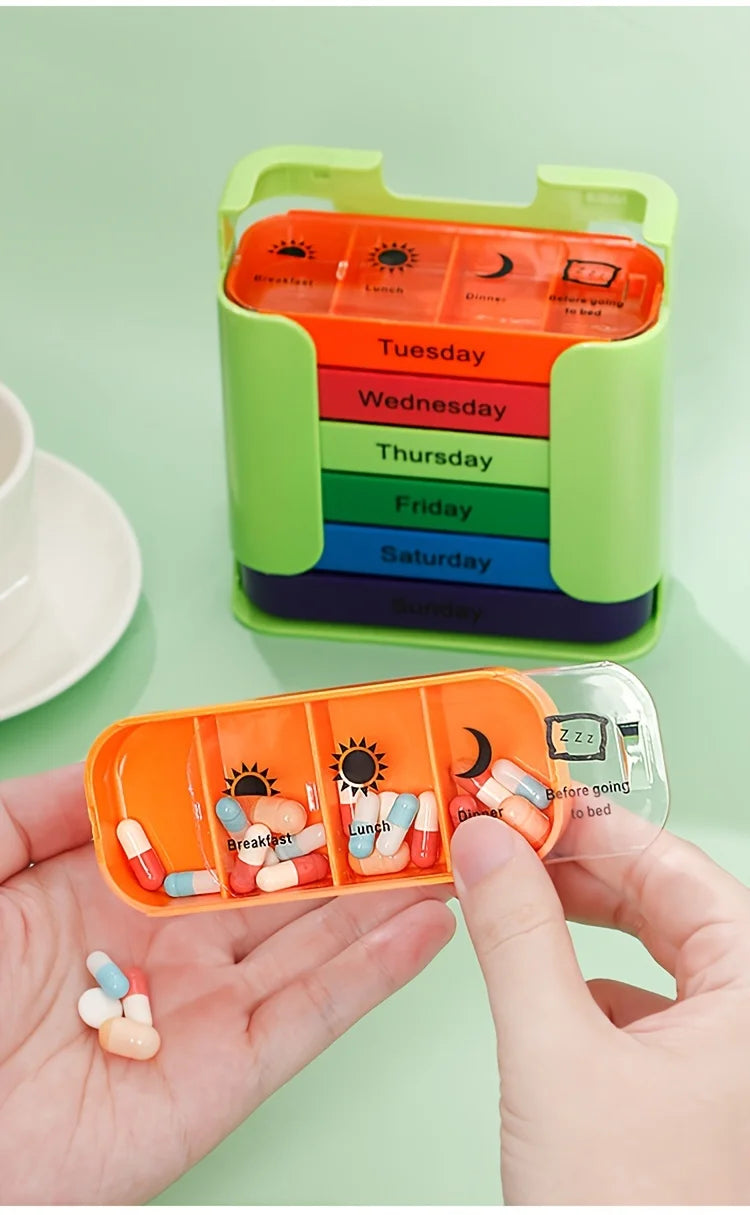 7-layer Multi-compartment Pill Storage Box