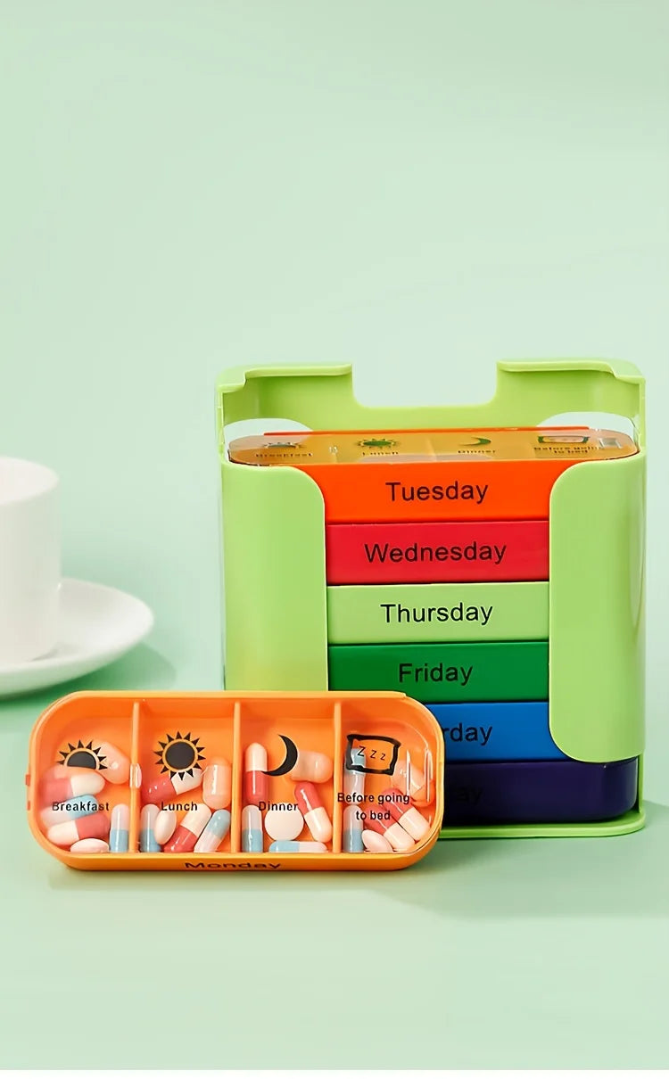 7-layer Multi-compartment Pill Storage Box