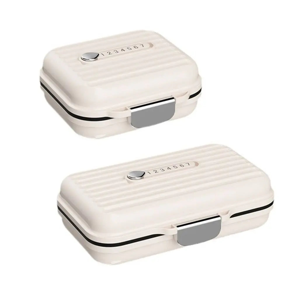 Portable Travel Pill Organizer 7 Compartments Small&Large Size Pill Dispenser Airtight with Lids Vitamin Container