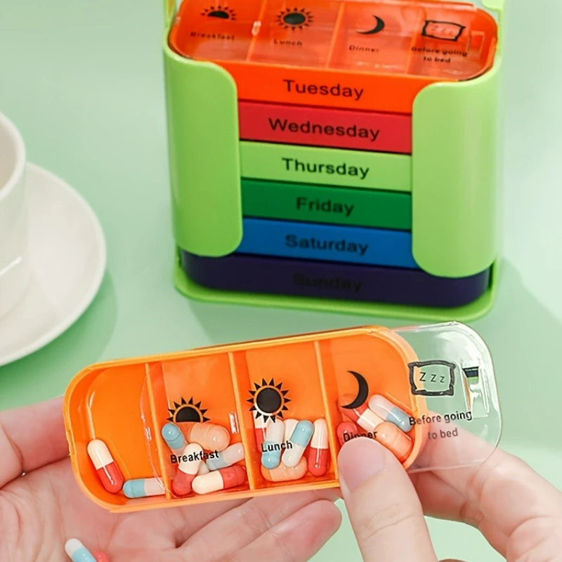 7-layer Multi-compartment Pill Storage Box