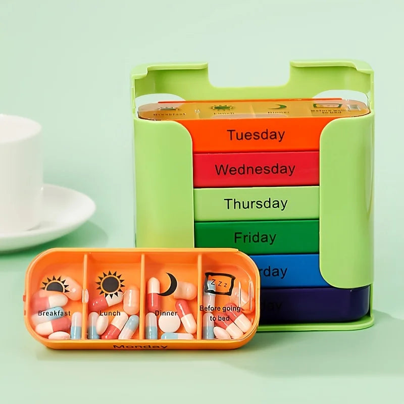 7-layer Multi-compartment Pill Storage Box