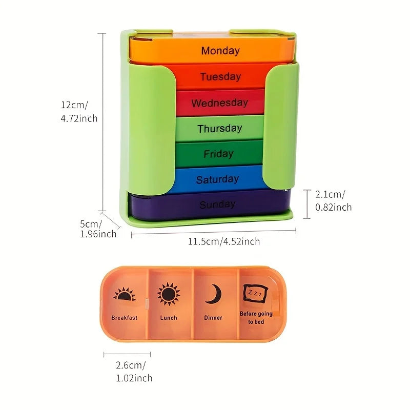 7-layer Multi-compartment Pill Storage Box